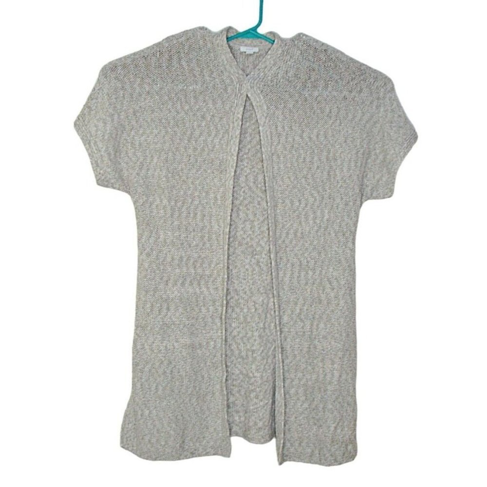 J. Jill Pure Jill Womens Open Front Cardigan Long Sweater Green Heathered Small
